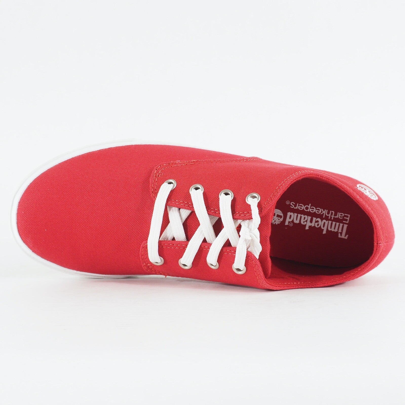 Mens Timberland Hookset 4 Eyed 9321B Canvas Bright Red Lace Up Casual Shoes