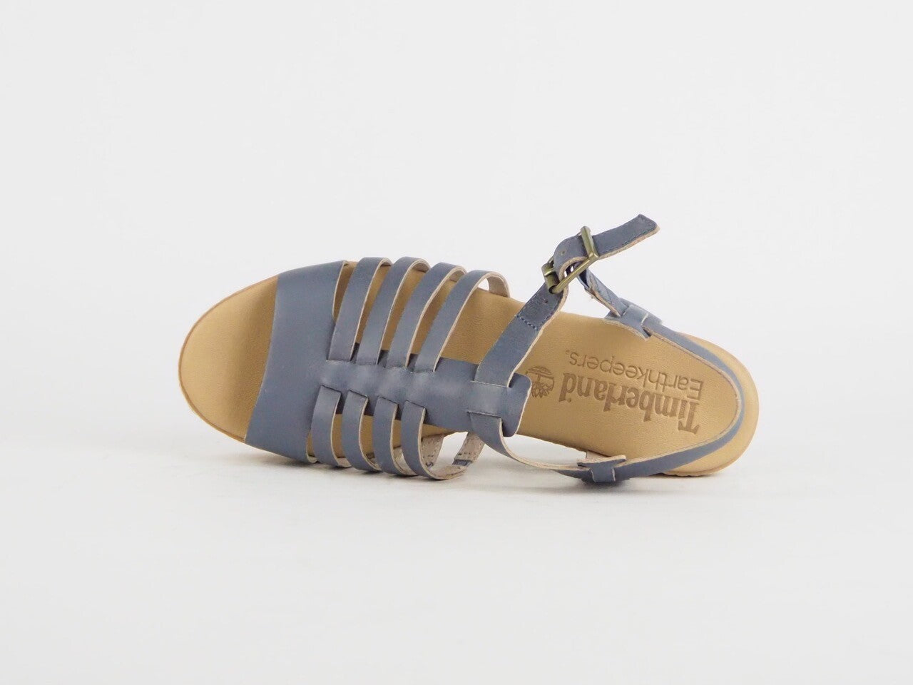 Womens Timberland EK Rdgval Fisherman 8001B Blue Leather Casual Wedge Sandals