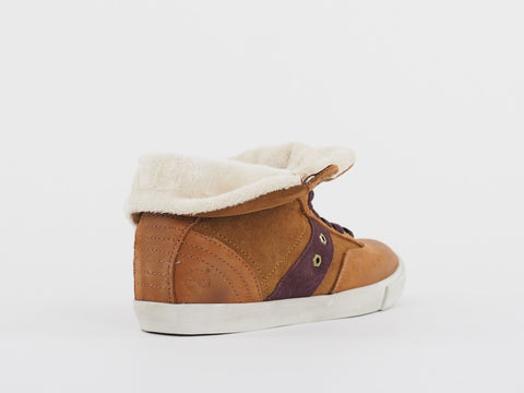 Womens Timberland Glastenbury 8446A Light Brown Leather Trainers Fold Over Boots