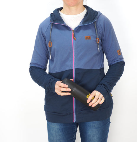 Womens Jack Wolfskin Sambesi 1804311 Blue Indigo Fast Drying Warm Zip Up Hoodie