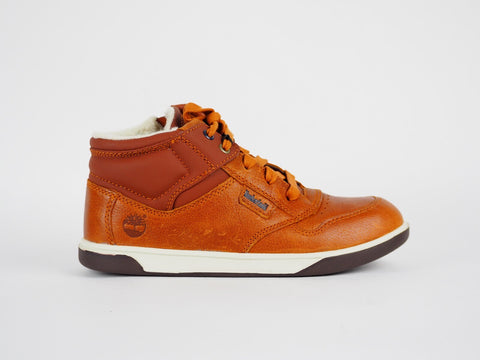 Boys Timberland Groveton A18P7 Brown Leather Warm Lace Up Kids Shoes