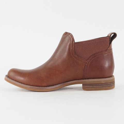 Womens Timberland A112B Warm Brown Leather Pull On Casual Chelsea Boots
