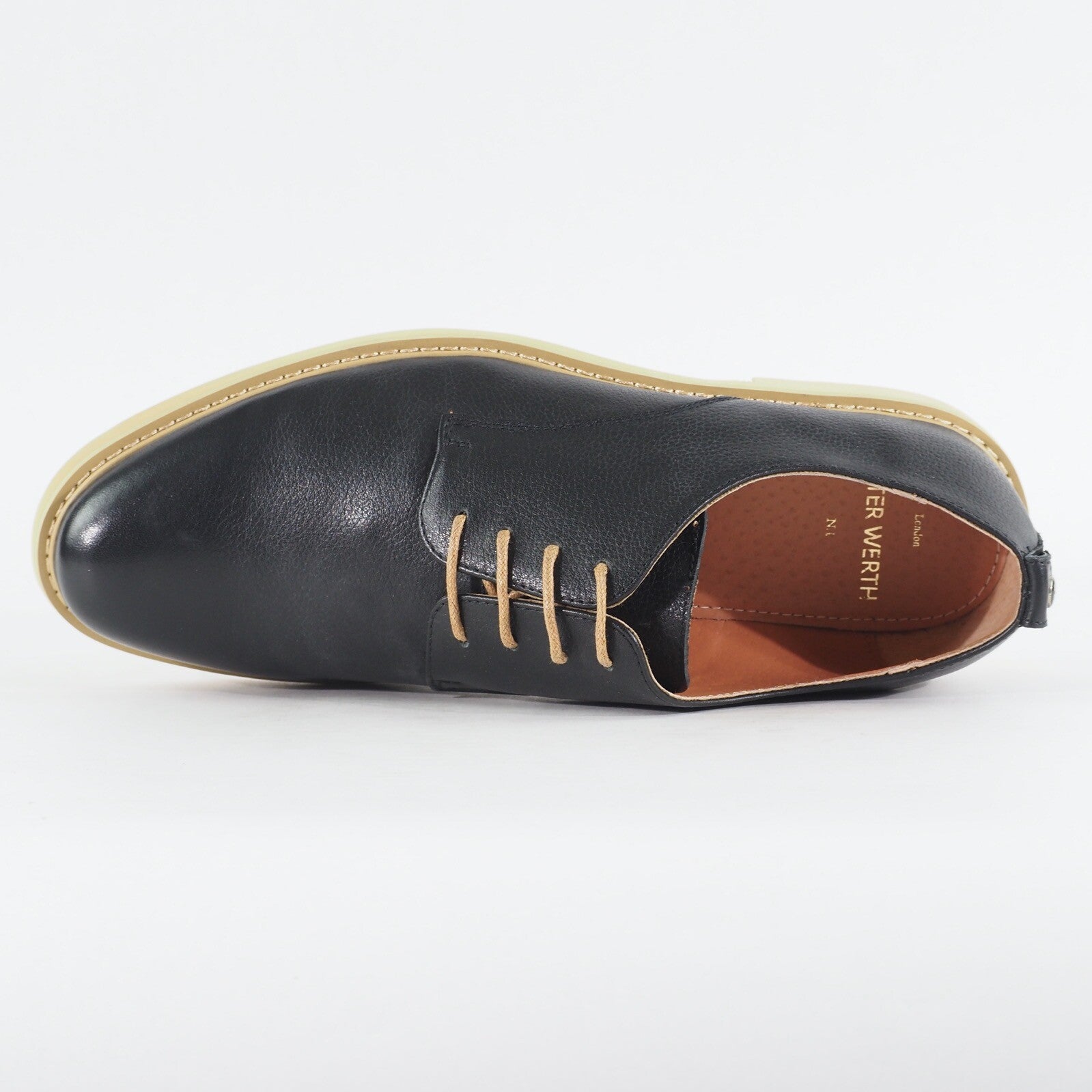 Mens Peter Werth Pegg Derby P1Q14024 Black Leather Lace Up Formal Shoes