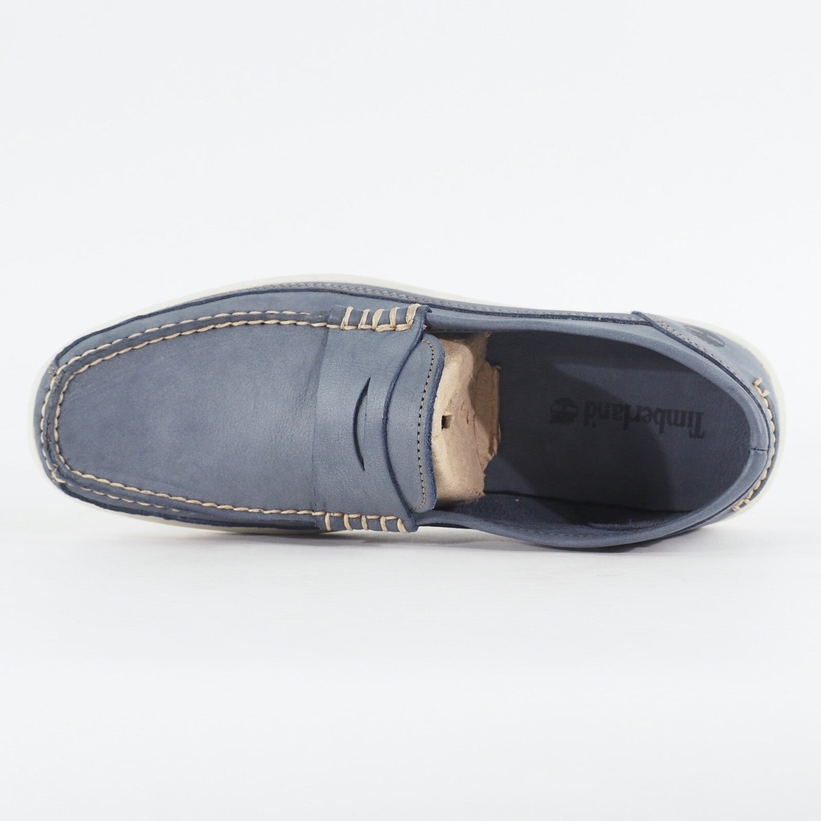 Mens Timberland Odelay Penny A13ZR Navy Blue Leather Slip On Casual Loafer Shoes