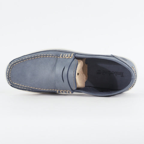 Mens Timberland Odelay Penny A13ZR Navy Blue Leather Slip On Casual Loafer Shoes