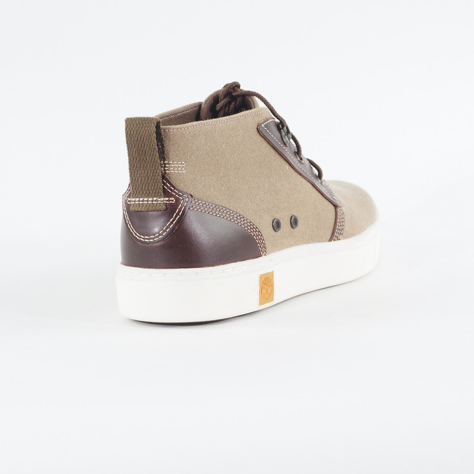 Mens Timberland Amherst Canvas Chukka A15KY Brown Leather Canvas Lace Up Boots