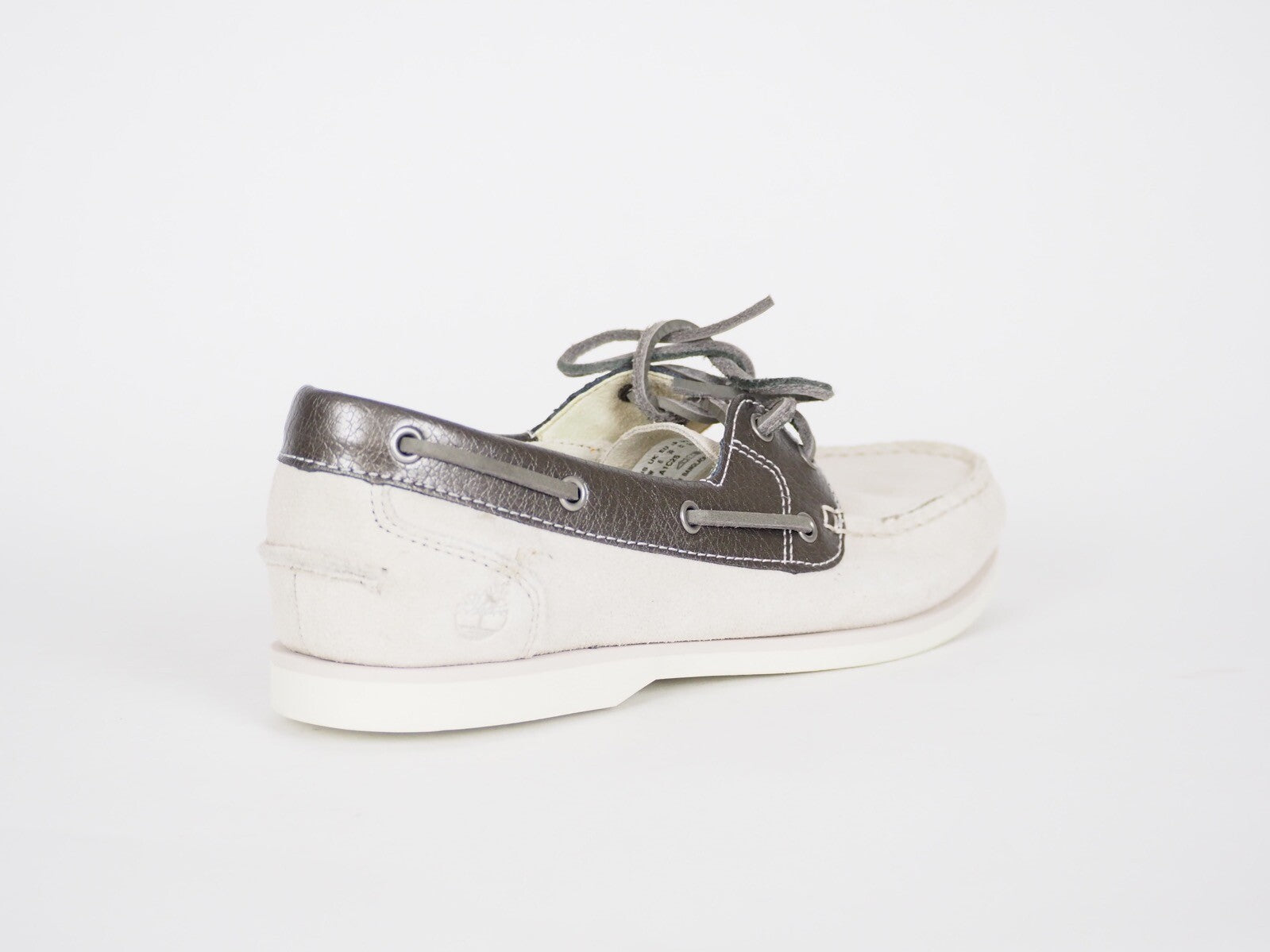 Womens Timberland Classic 2 Eye A1C2S White Pewter Suede Boat Shoes