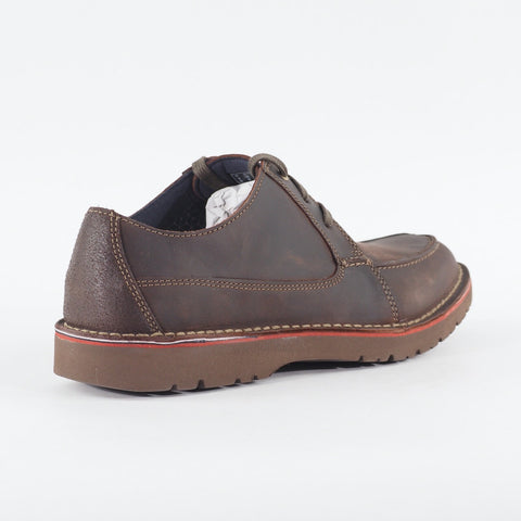 Mens Clarks Vargo Vibe Dark Brown Leather Lace Up Casual Light walking Shoes