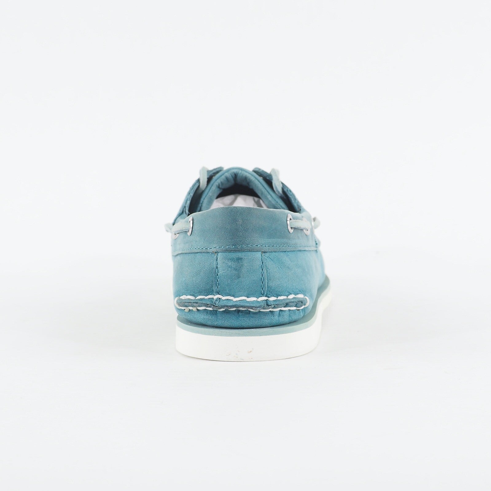 Mens Timberland Classic 2 Eye 29596 Teal Leather Lace Up Casual Boat Shoes