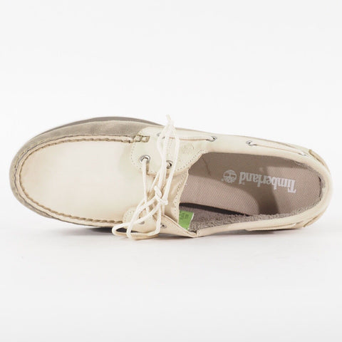 Womens Timberland Magby Light 8147A Beige Leather Lace Up Casual Boat Shoes