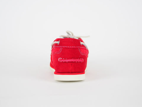Womens Timberland Classic 2 Eye A14LV Red Fabric Textured Boat Shoes