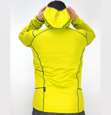 Mens Jack Wolfskin Prime Dynamic Nanuk 1703281 Wild Lime Hooded Sweatshirt