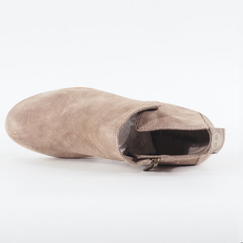 Womens Timberland Eleanor A1XTN Light Taupe Leather Zip Up Heeled Ankle Boots