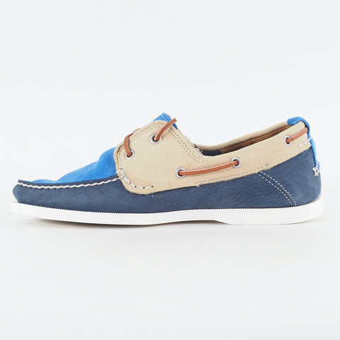 Mens Timberland Classic Hert 2 Eye 6936A Tan / Navy / Blue Leather Boat Shoes