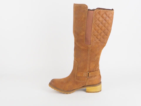 Womens Timberland Classic Hight Top 1617RW Leather Tan Ladies Zip Side Boots