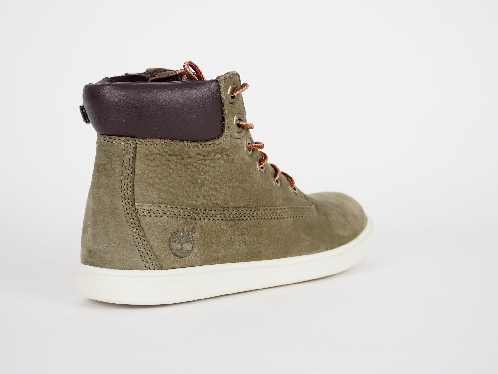 Boys Timberland Groveton 6 Inch A1625 Green Leather Laced Zip Up Chukka Boots