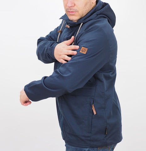 Mens Jack Wolfskin Manitoba II 1303011 Night Blue Zip Up Light Casual Jacket