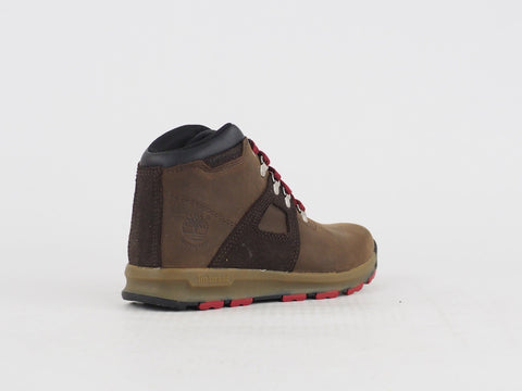 Boys Timberland GT Scramble 4879R Brown Leather Kids Chukka Boots Hiking Shoes