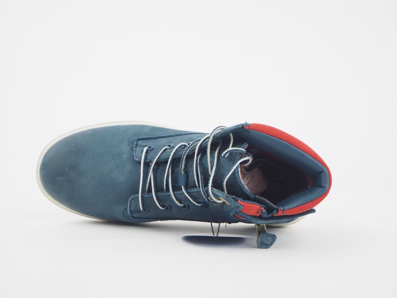 Timberland Groveton 6 Inch A19MM Blue Leather Laced Zip Up Boots