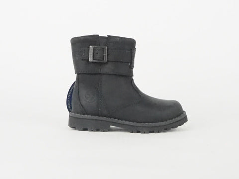 Toddlers Timberland Asphalt Trail 8388R Black Leather Zip Up Girls Boots