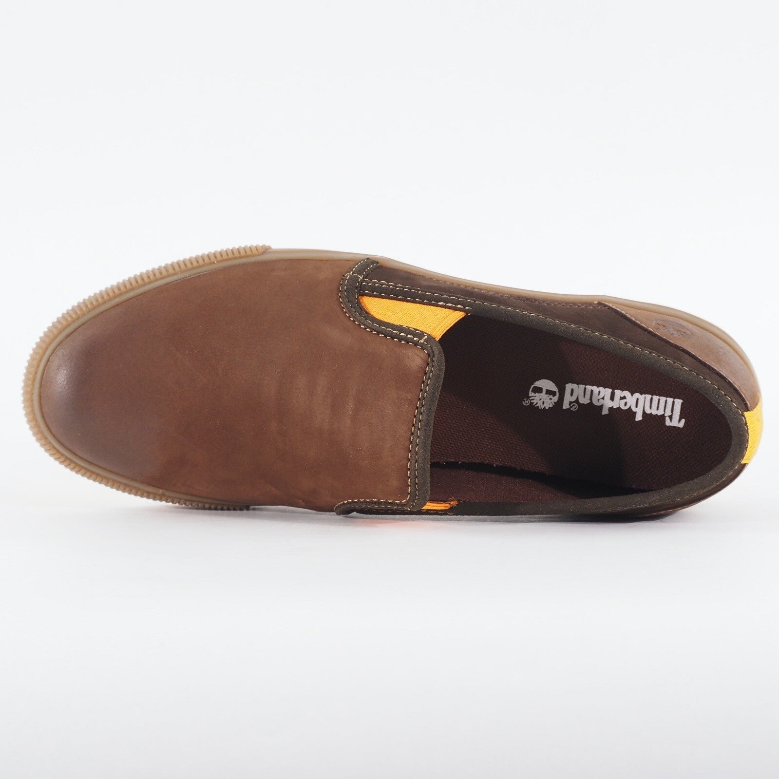 Mens Timberland Glastenbury A12OW Dark Brown Leather Slip On Casual Shoes