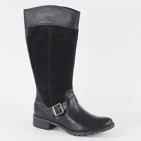 Womens Timberland EK Bethel Tall 8324A Black Leather Zip Up Casual Ladies Boots