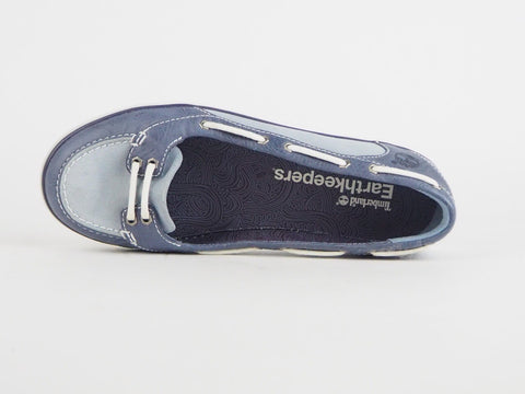 Womens Timberland Earthkeepers Deering 27622 Blue Leather Slip On Boat Shoes