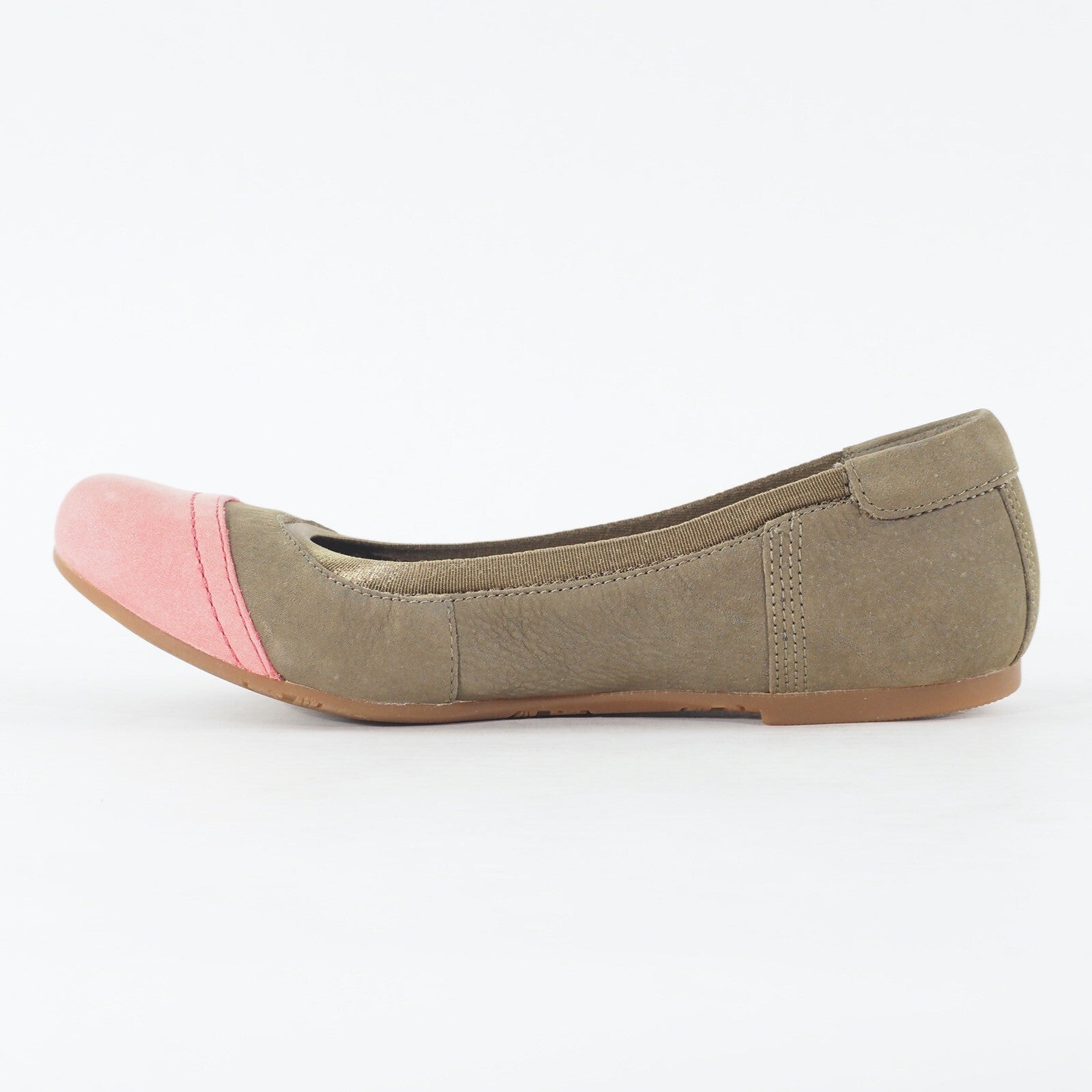 Womens Timberland Earthkeepers 8424B Khaki / Pink Leather Slip On Casual Shoes