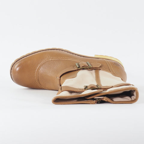 Womens Timberland EK Apley 8 Inch 3839R Brown Leather Canvas Zip Up Boots