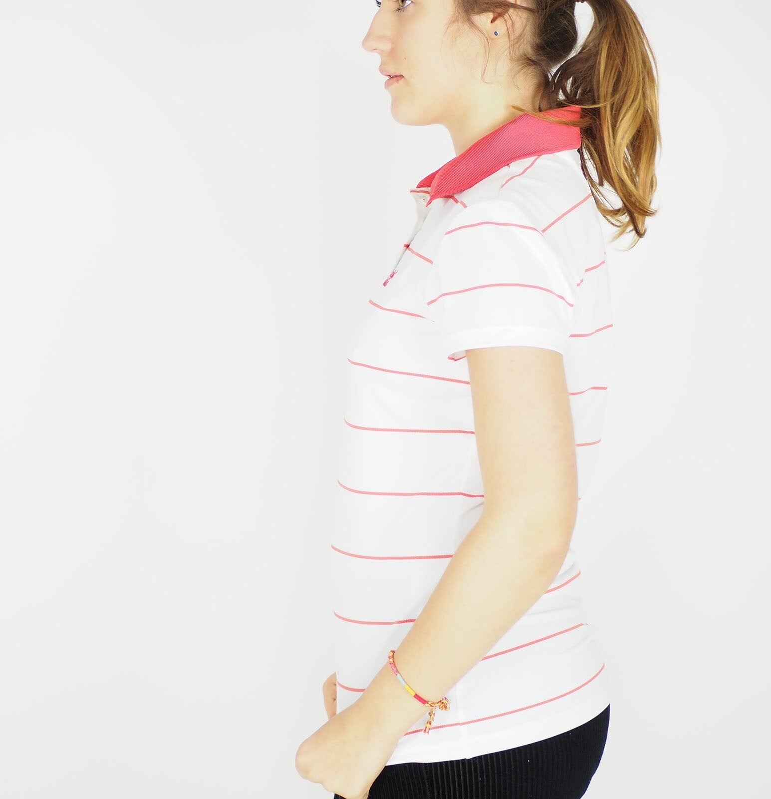 Womens Jack Wolfskin T Shirt 5008681 White Rush Stripes Short Sleeve Polo Shirt