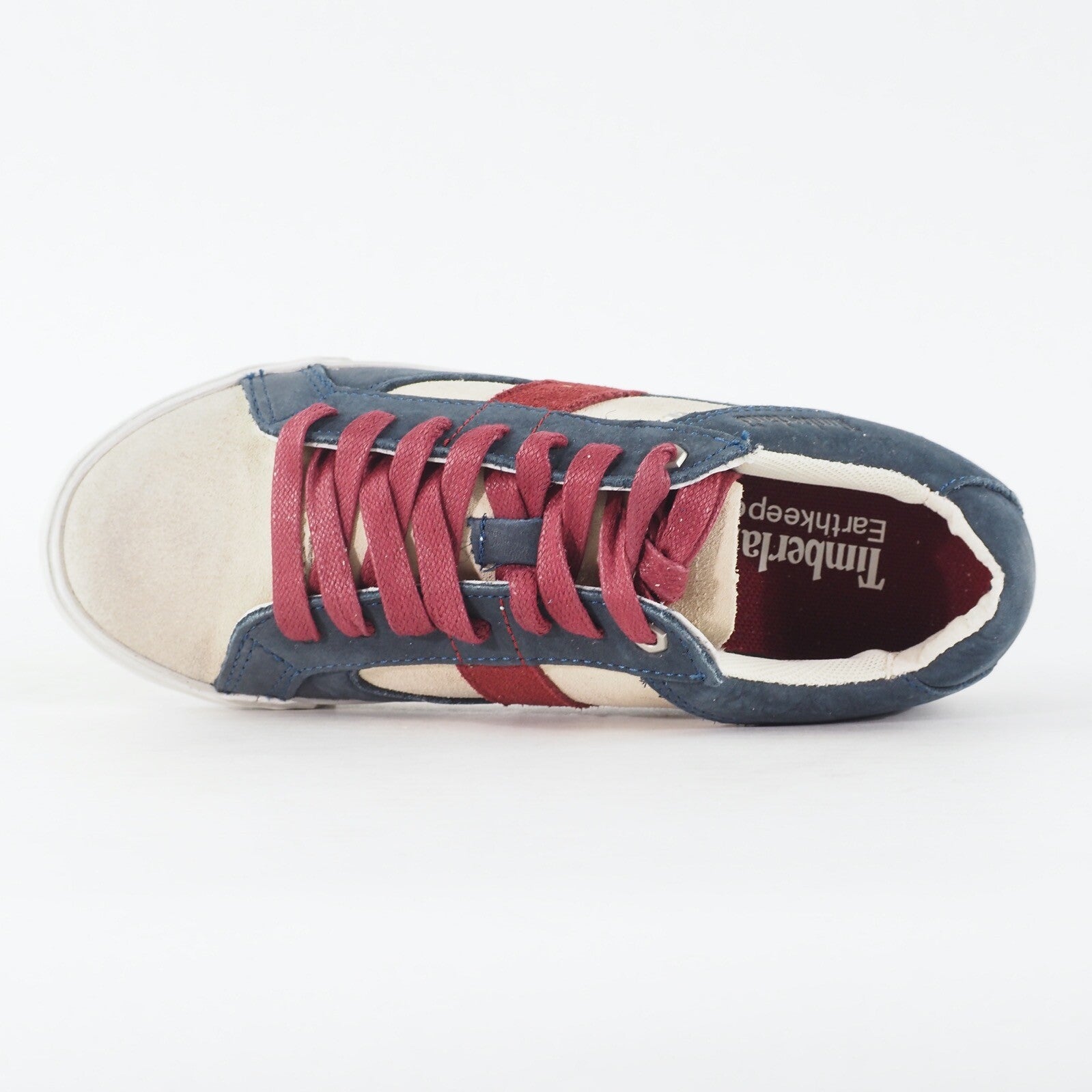 Womens Timberland EK Glastenbury Ox 8665A Navy Blue Leather Lace Up Casual Shoes