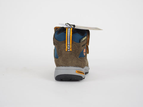 Boys Girls Timberland Ossipee A1A4T Brown Leather 2 Strap Kids Chukka Boots