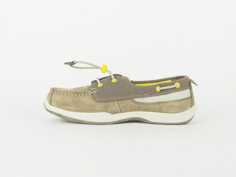 Youths Timberland Classic 2 Eye Boat 2373A Brown Leather Slip On Casual Shoes