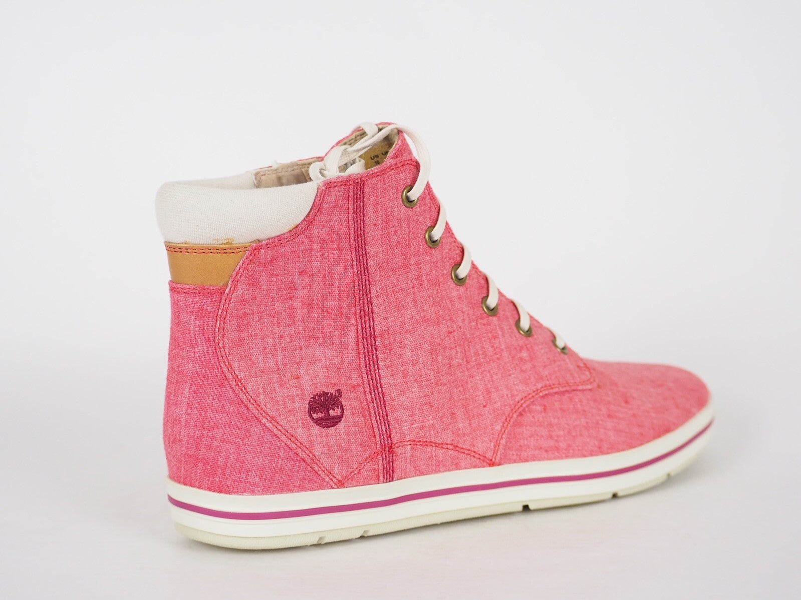 Womens Timberland EK Casco Bay Canvas 8947A Casual Pink Lace Up Chukka Boots