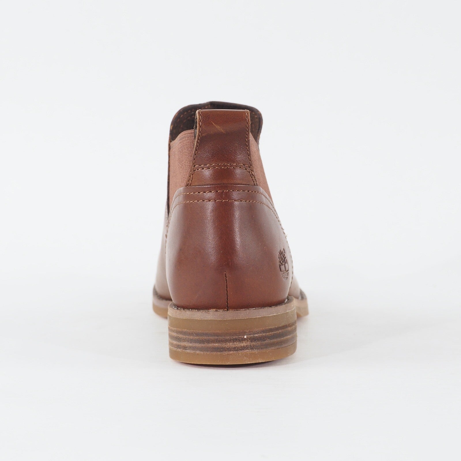 Womens Timberland A112B Warm Brown Leather Pull On Casual Chelsea Boots