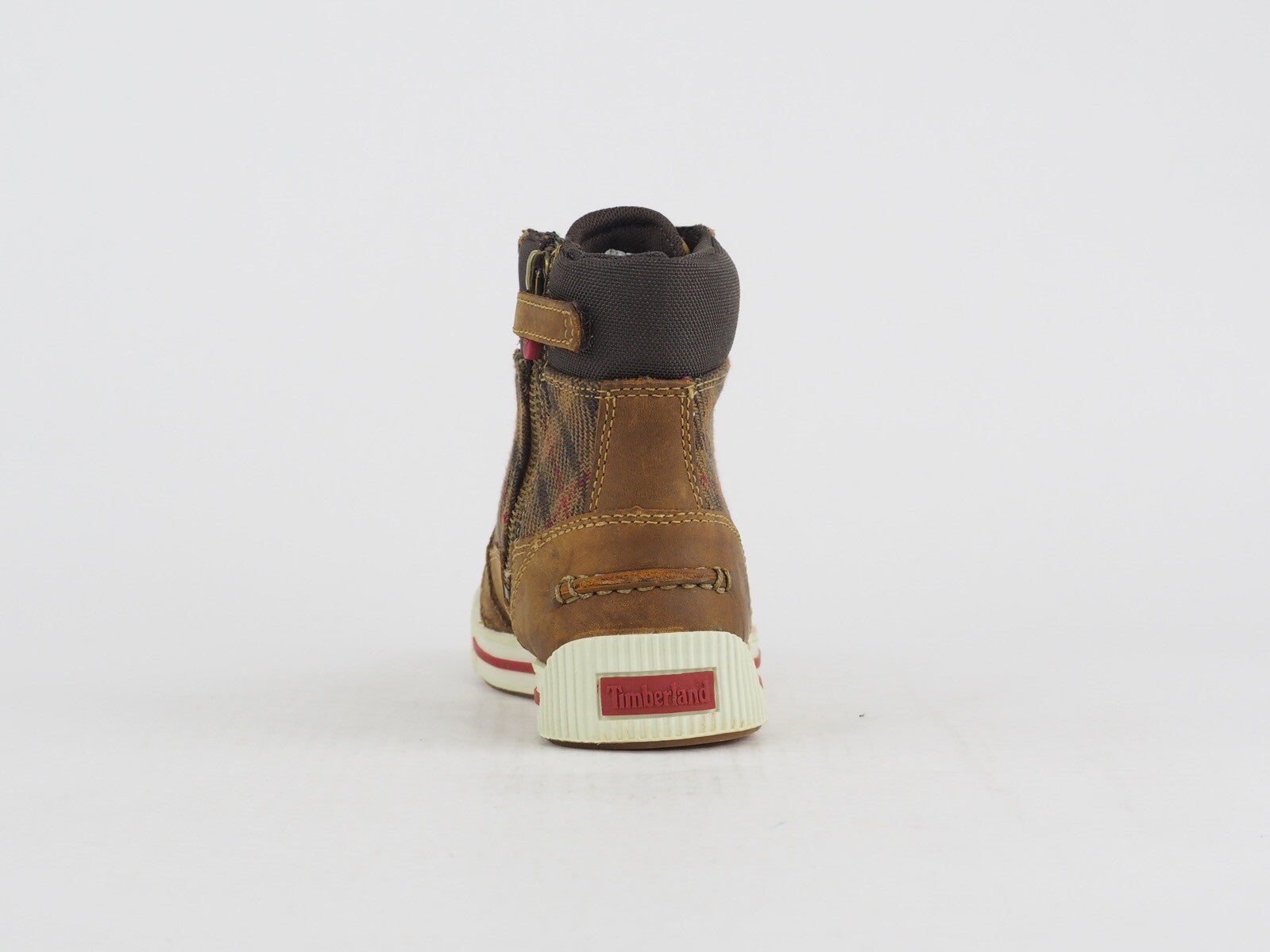 Boys Timberland Pannaway 6173R Brown Leather Kids Shoes Side Zip Chukka Boots