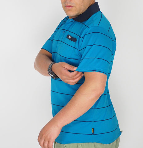 Mens Jack Wolfskin CAS 5008491 Dark Turqoise Casual Short Sleeve Polo Shirt