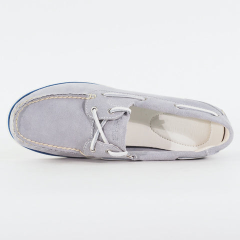 Womens Timberland EK Classic 8437B Medium Grey Leather Lace Up Casual Boat Shoes