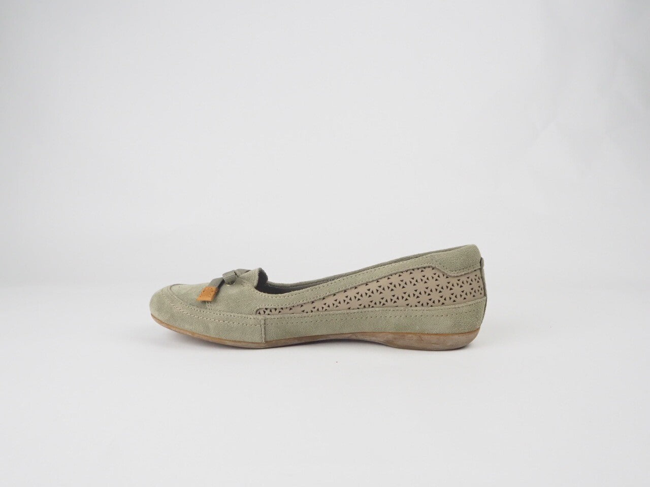 Womens Timberland Falmouth Ballerina 8017R Leather Slips On Flat Grey Shoes