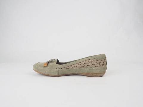 Womens Timberland Falmouth Ballerina 8017R Leather Slips On Flat Grey Shoes