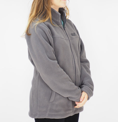 Womens Jack Wolfskin Regular 5008221 Dark Steel Sweatshirt Warm Zip Up Fleece