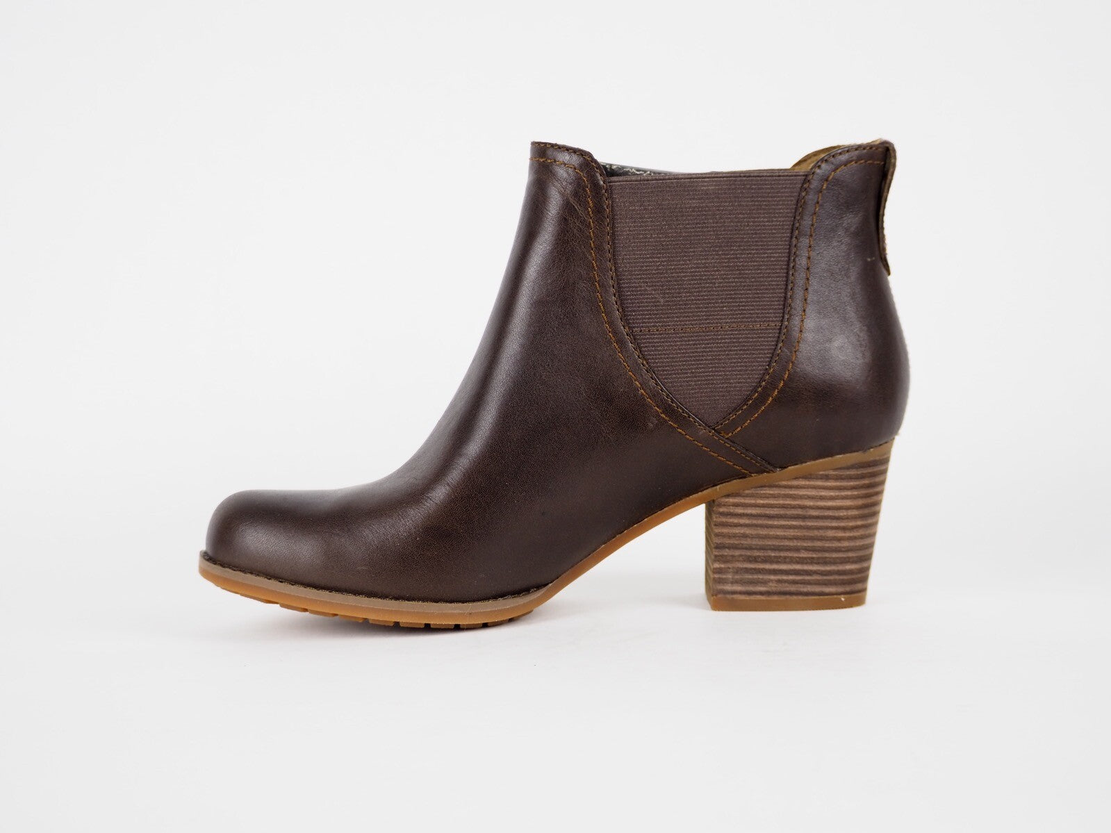 Womens Timberland Birchmont 8811R Brown Leather High Heel Casual Chelsea Boots