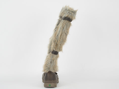 Womens Timberland Mount Holly 3457R Brown Leather Zip Up Tall Fur Winter Boots