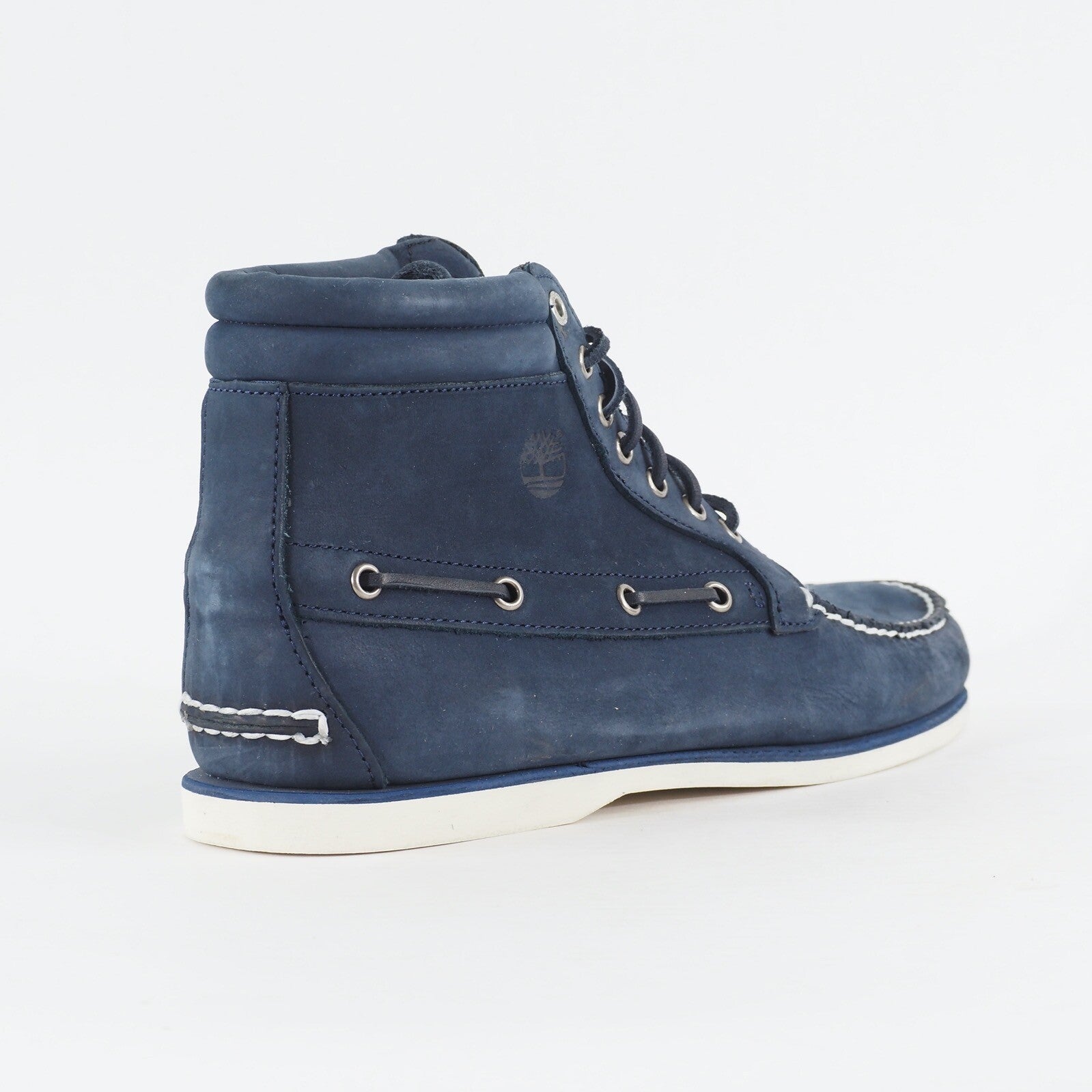 Mens Timberland 7 Eyed Chukka A13J4 Navy Blue Leather Lace Up Casual Boots