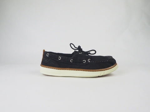 Mens Timberland Hookset Handcrafted Black 2 Eye A17PT Canvas Lace Up Boat Shoes