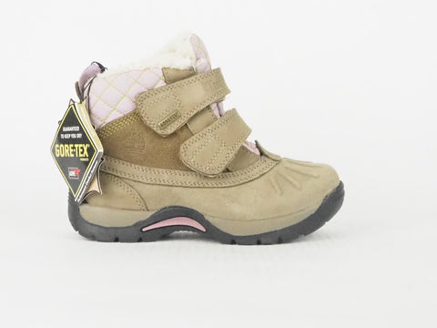Boys Timberland Mallard GTX Hook And Loop 33783 Beige Pink Boots
