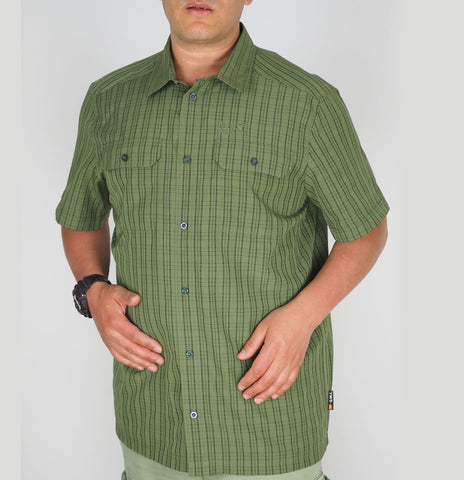 Mens Jack Wolfskin Thompson 1401041 Burnt Olive Short Sleeved Shirt 