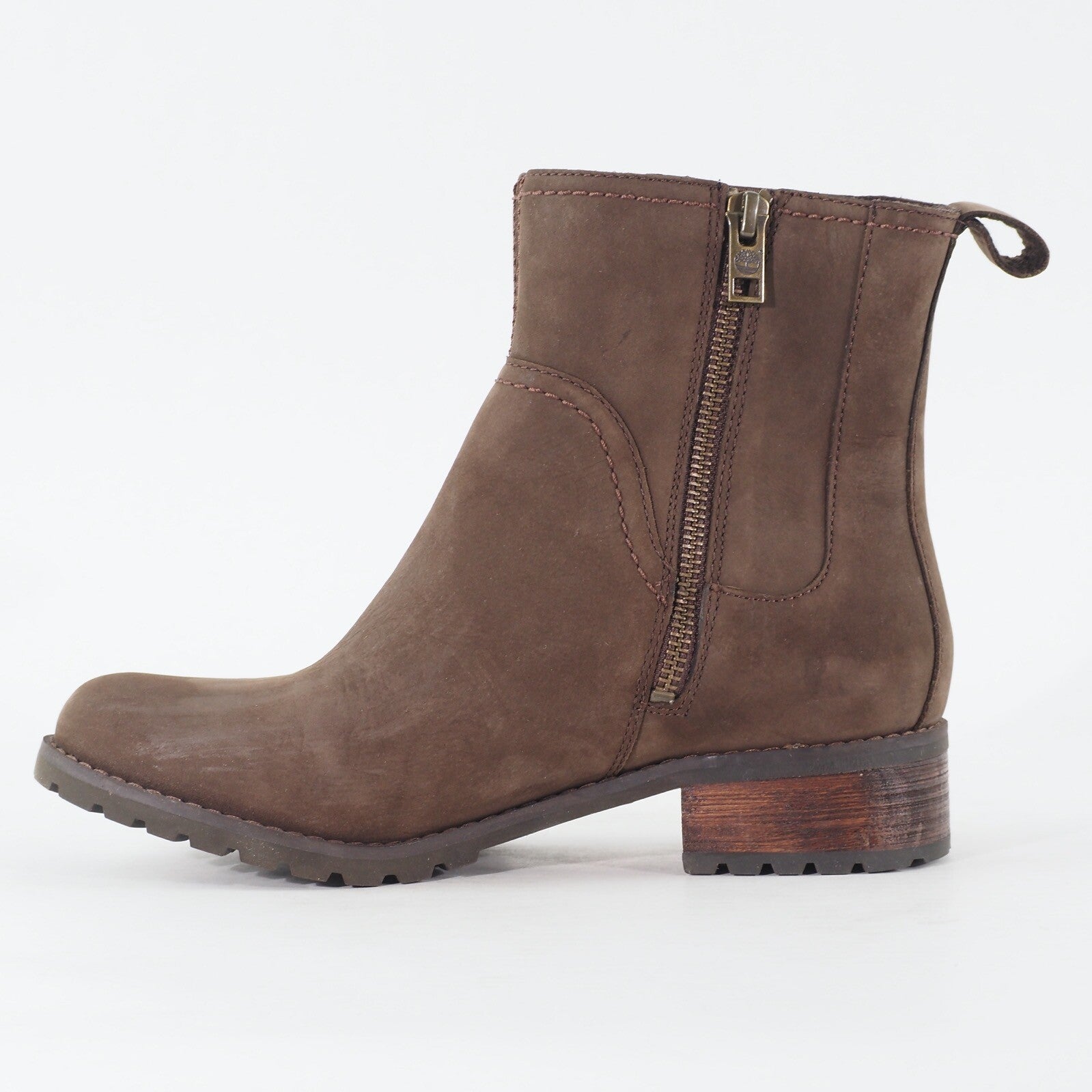 Womens Timberland EK Bethel 26658 Dark Brown Leather Zip Up Casual Chelsea Boots