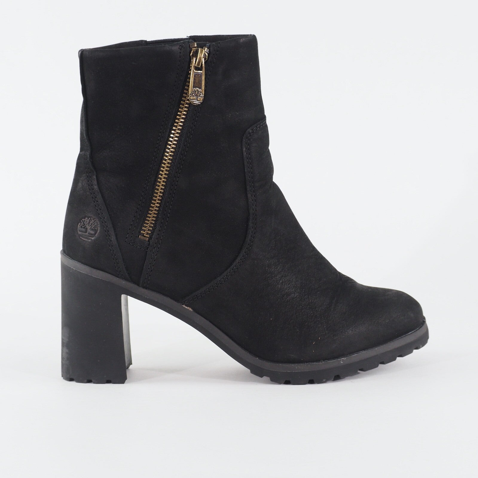 Womens Timberland Allington A22BA Black Leather Side Zip Up Casual Ankle Boots