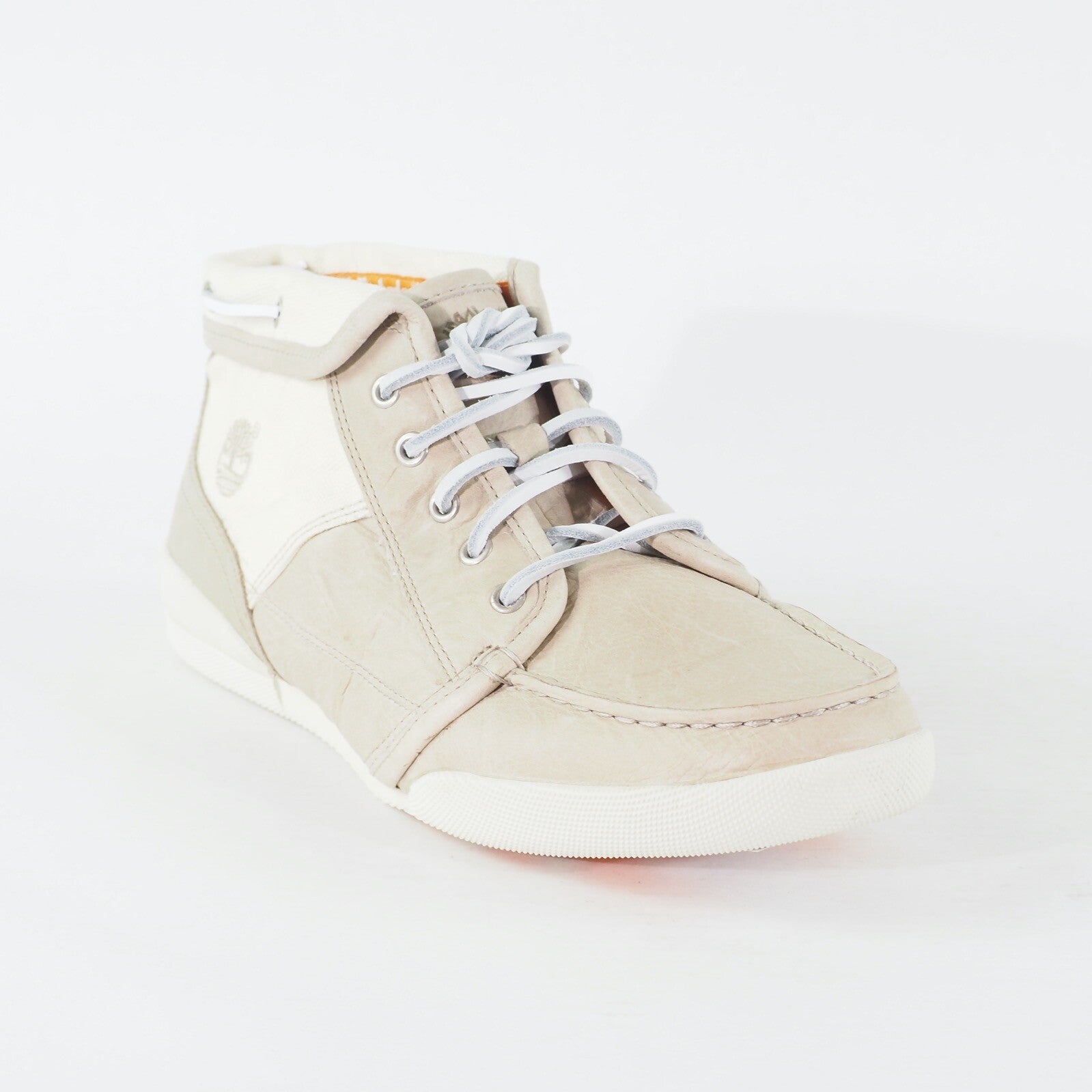 Mens Timberland EK Chukka 5265R Beige Leather Canvas Lace Up Casual Boots